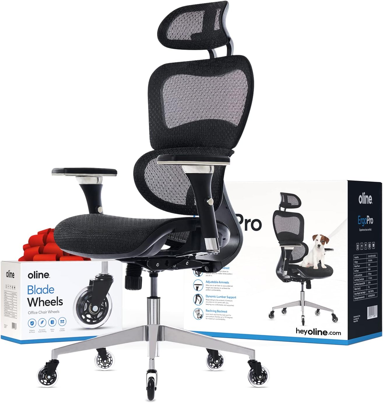 ErgoPro Office Chair with 4D Armrests & 3D Lumbar Support