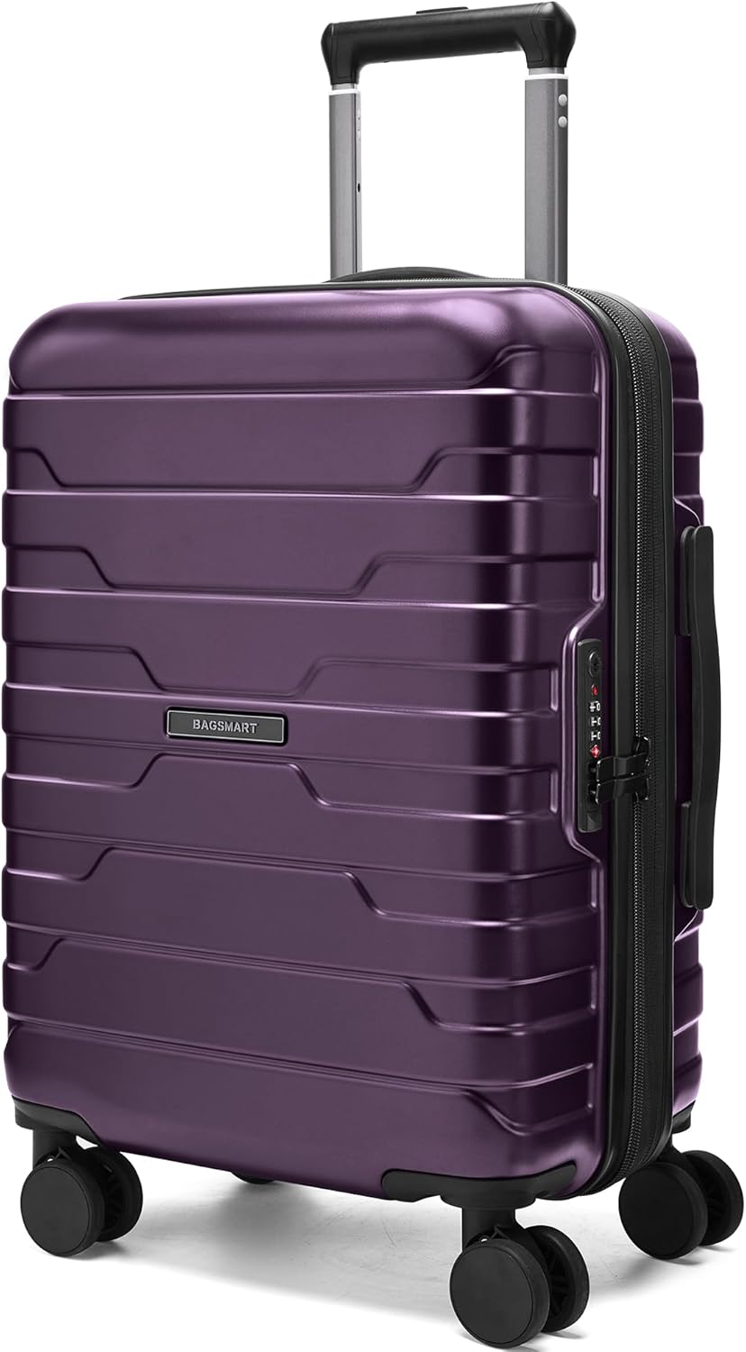 BAGSMART 20 Inch Carry On Luggage with Spinner Wheels for Travel