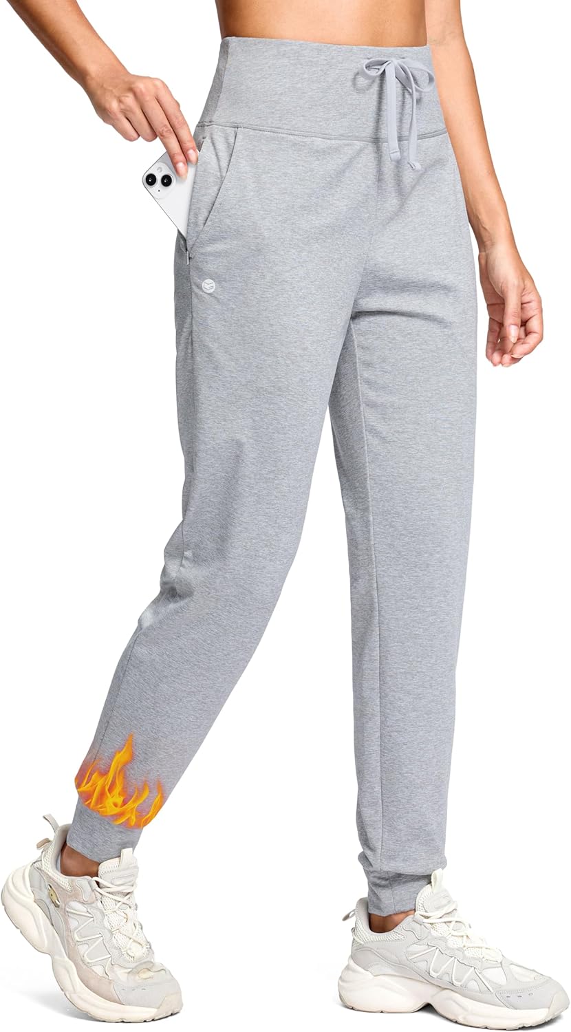 Fleece Lined Joggers for Women - Warm Thermal Sweatpants