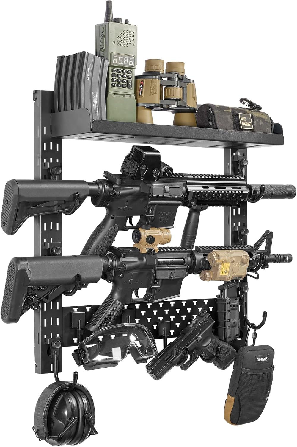 ONETIGRIS Gun Rack Wall Mount 12 Holds Up to 80lbs with Shelf