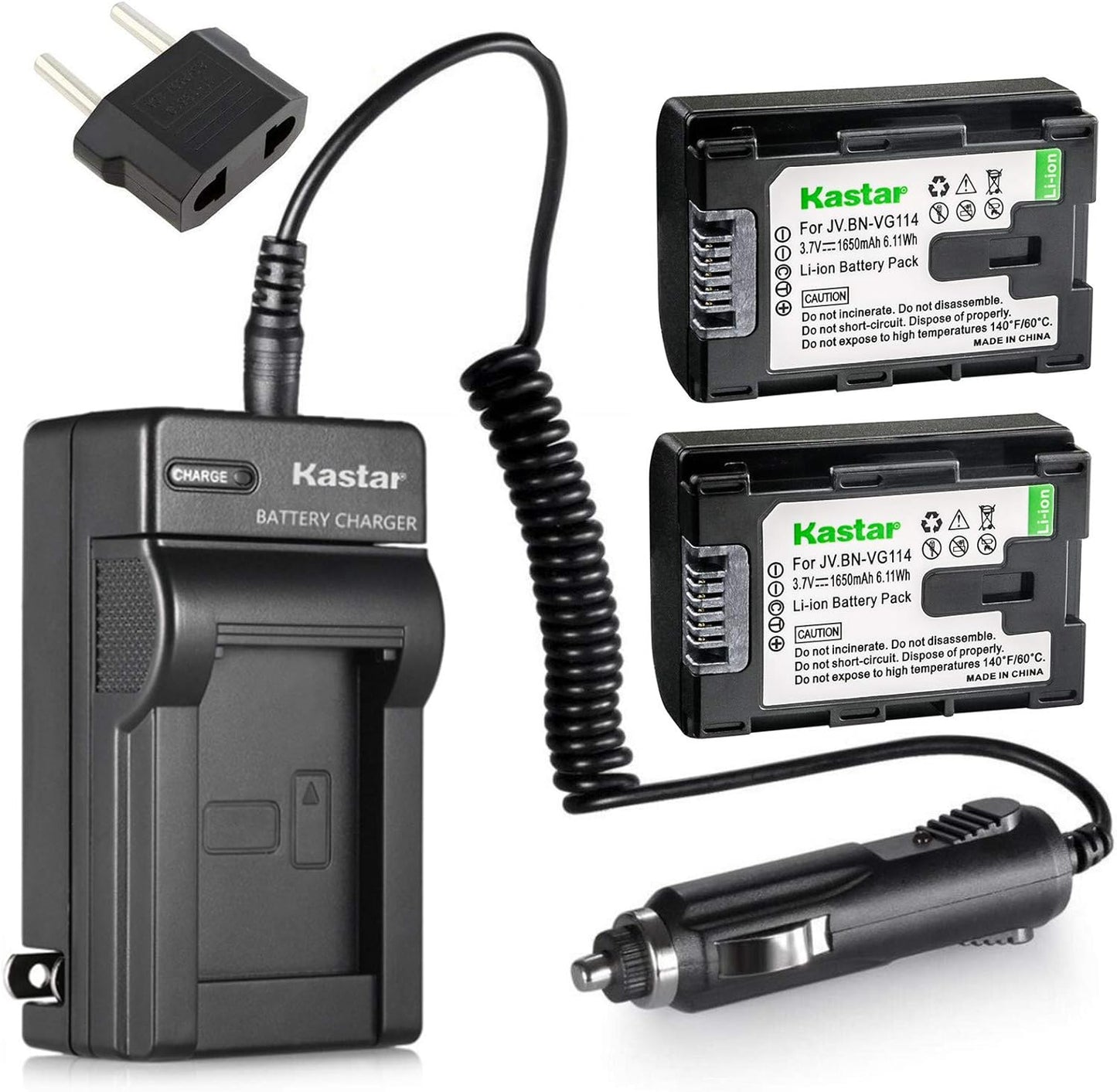 Kastar Battery and Charger for JVC BN-VG107U, BN-VG108U, BN-VG114U