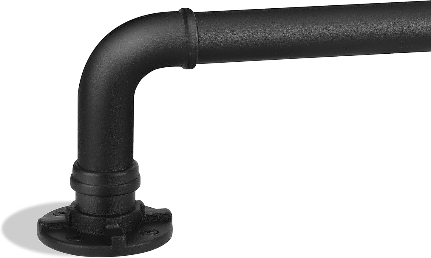Rustic Black Outdoor Curtain Rods 66-120