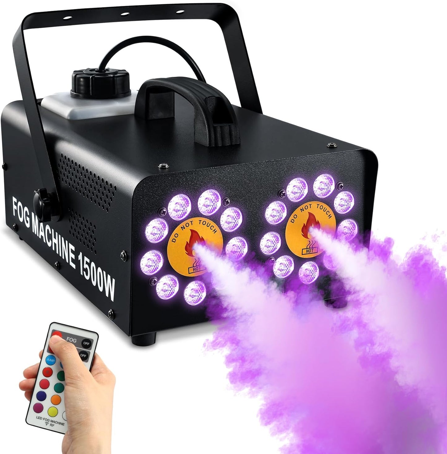 1500W Dual Spray Fog Machine with LED Lights for Parties
