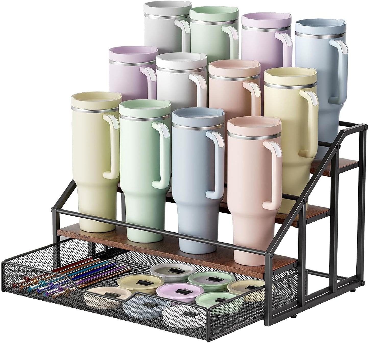 MOJOHAND Water Bottle Organizer for Stanley, 4-Tier Rack