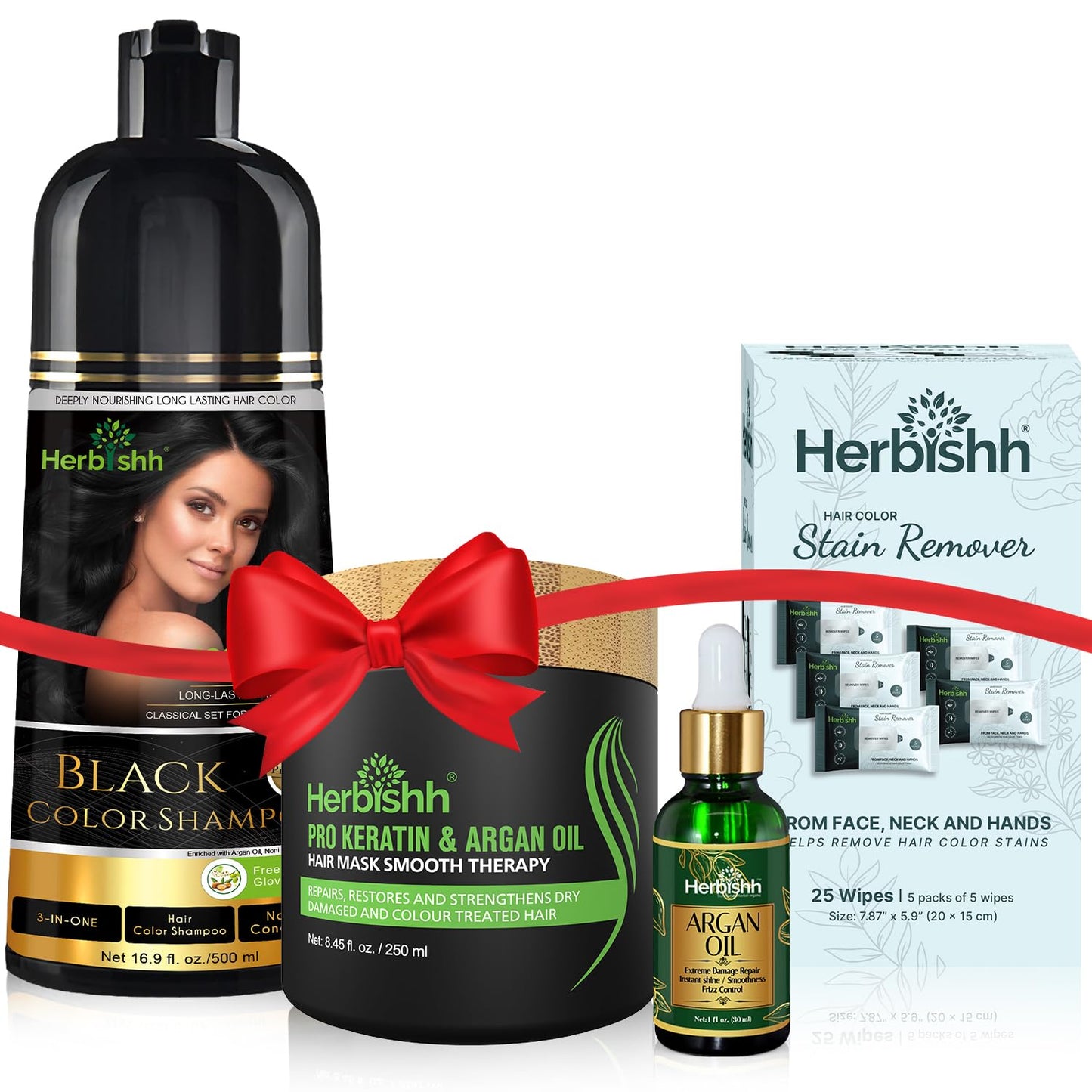 Herbishh Hair Color Shampoo for Gray Hair - Luxurious Gift Set