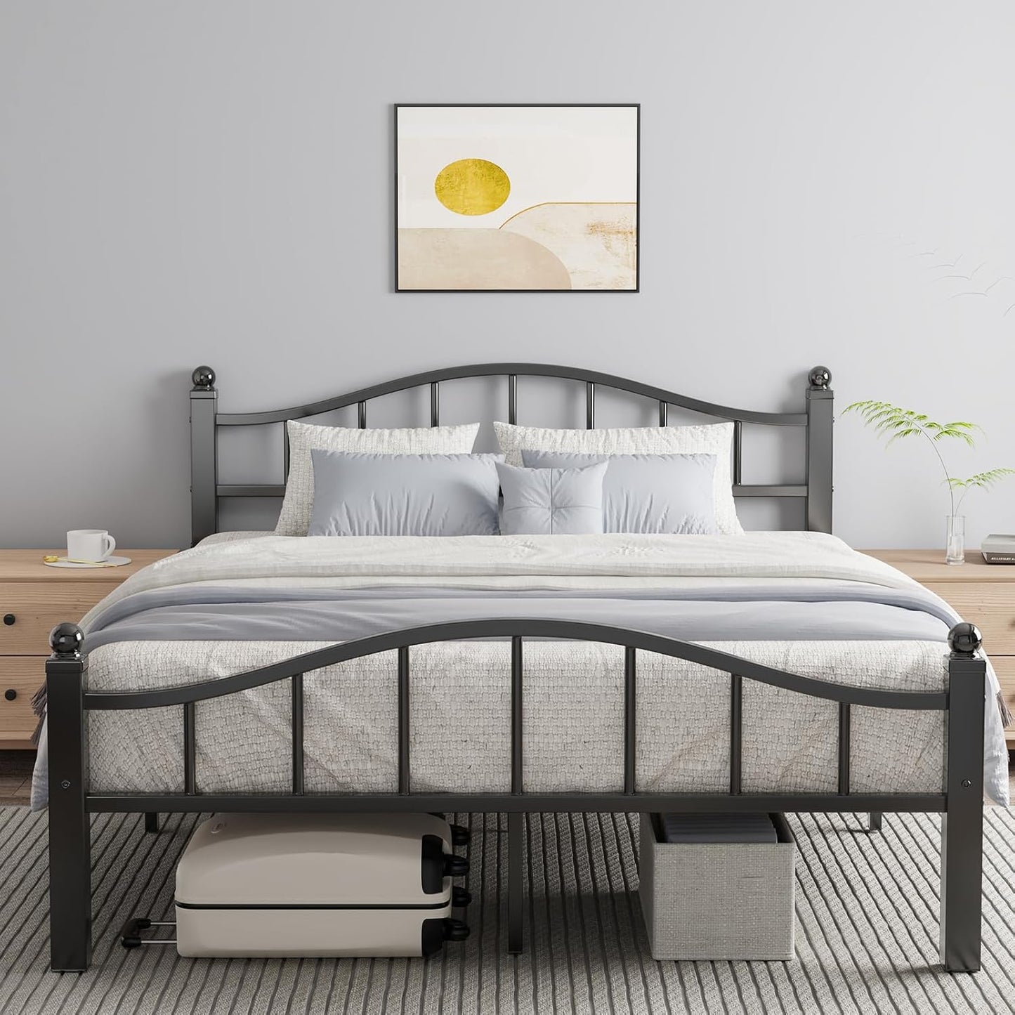 Queen Bed Frame with Headboard for Ultimate Quietness and Storage
