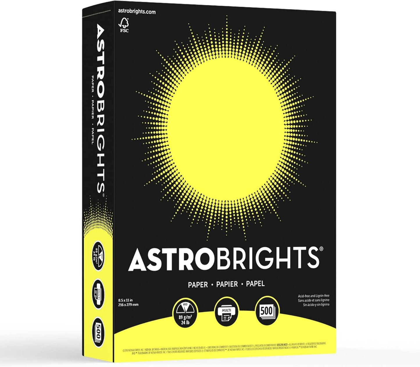 Vibrant Neenah Astrobrights Lift-Off Lemon Paper