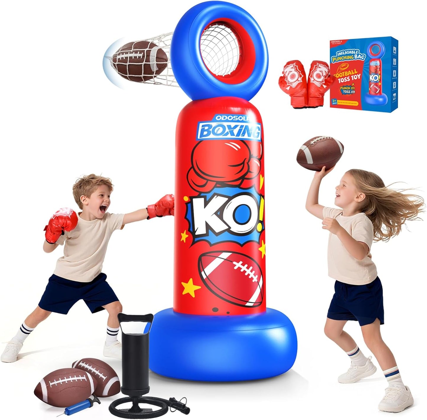 Inflatable Punching Bag for Kids - 2-in-1 Fun and Fitness