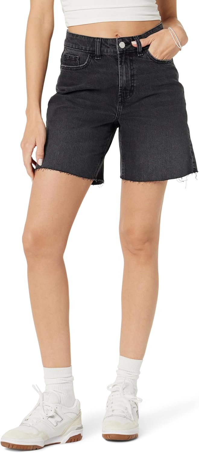 The Drop Women's Mari Long Relaxed Denim Short for Comfort