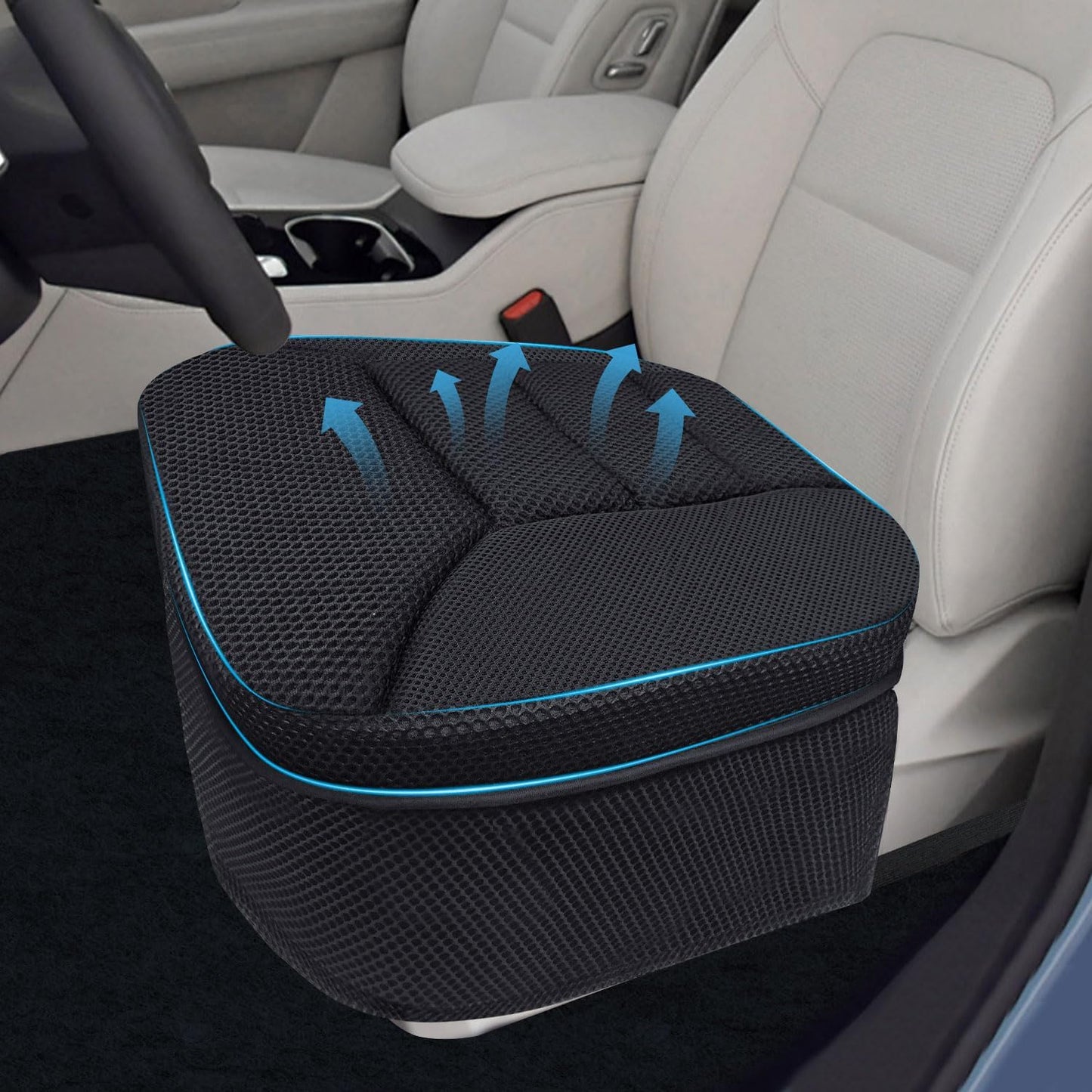 Universal Edge-Wrapping Car Seat Pad for Short Adults