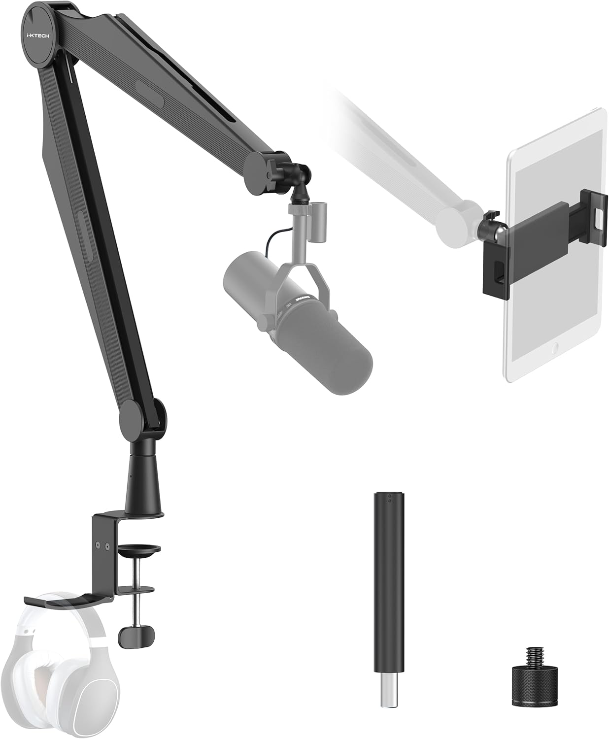 IXTECH Mic Boom Arm for Blue Yeti Shure Sm7b and More