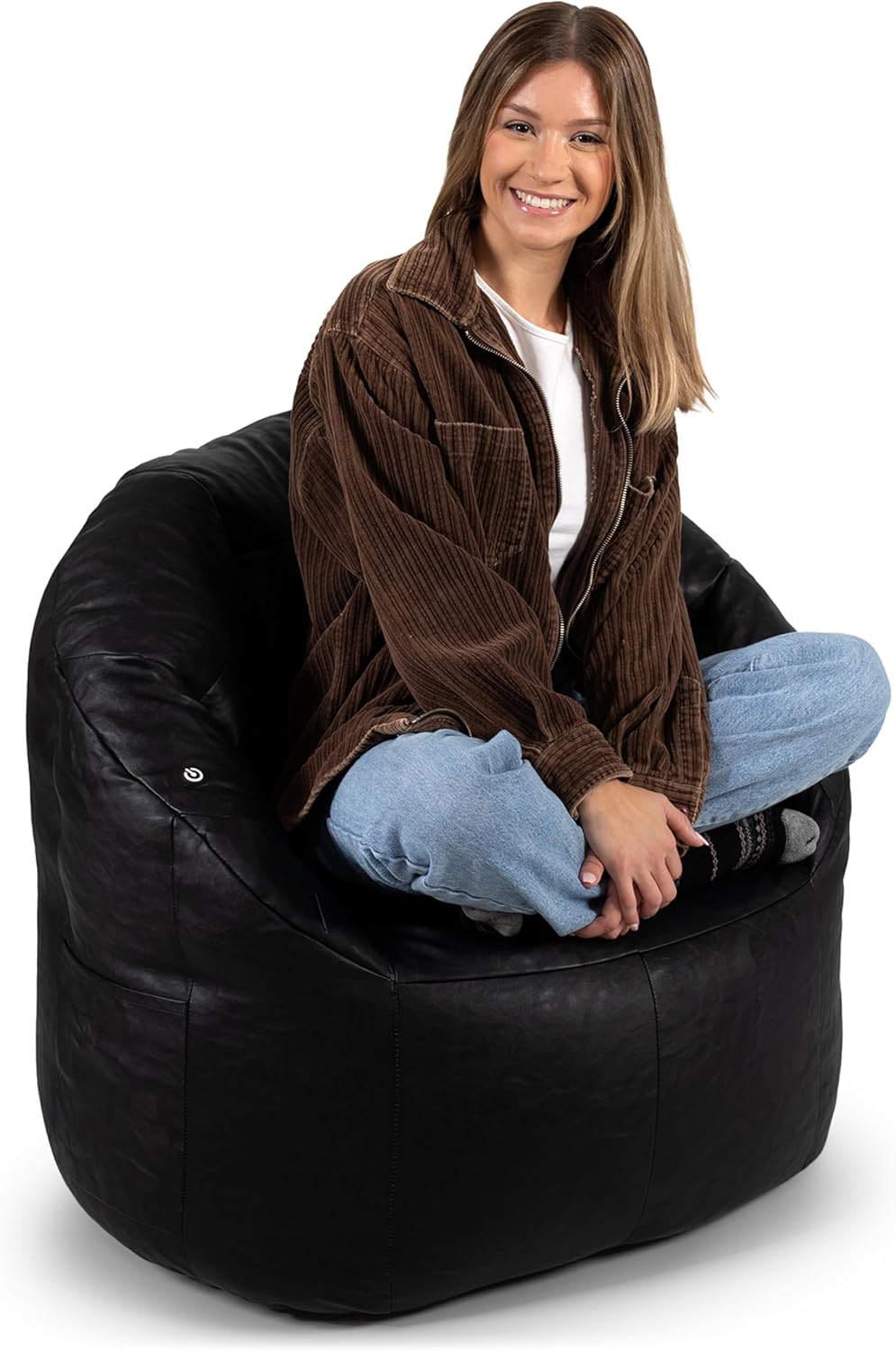 Big Joe Milano Beanbag Chair with Vibe Black Montana Leather