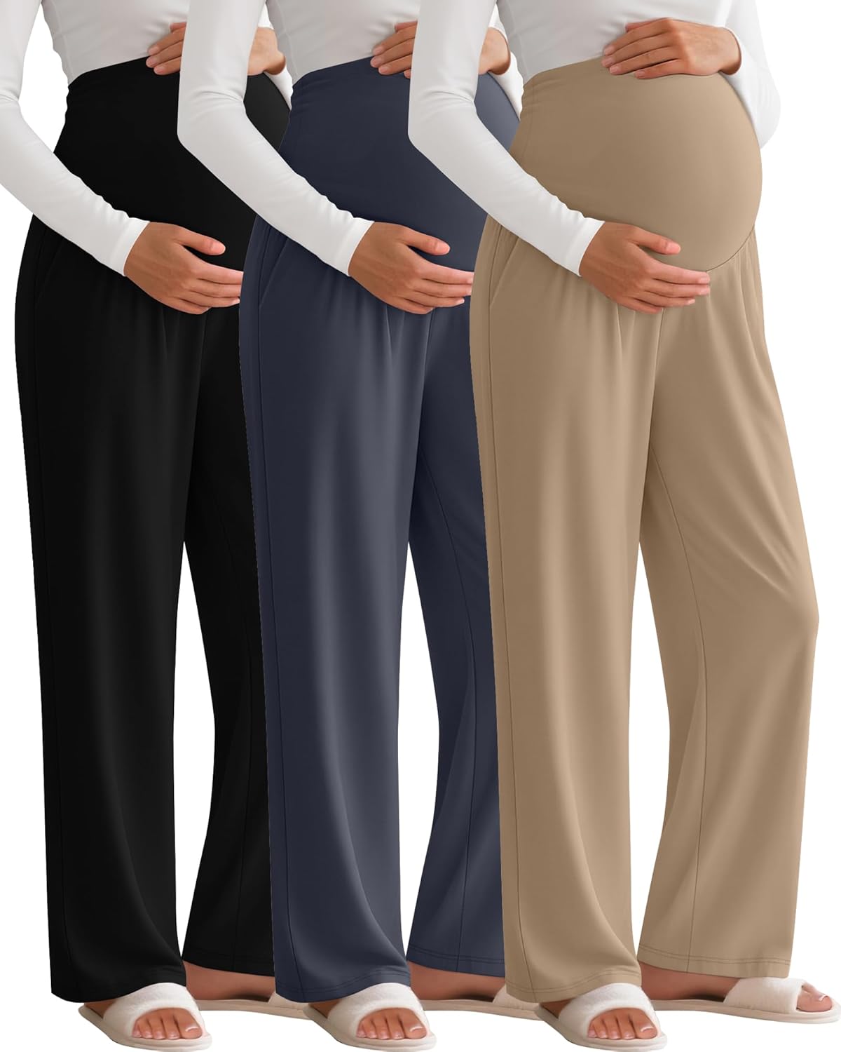 3 Pack Women's Maternity Pants for Comfort and Style