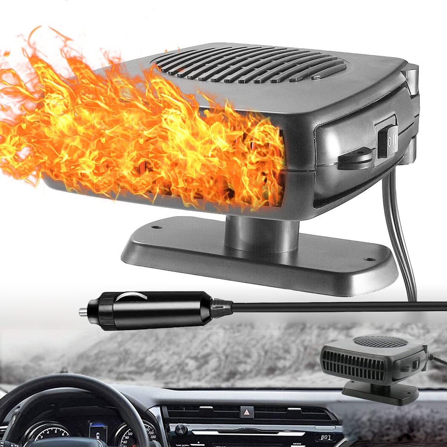 Fast Defrost & Defog Car Heater 12V 200W