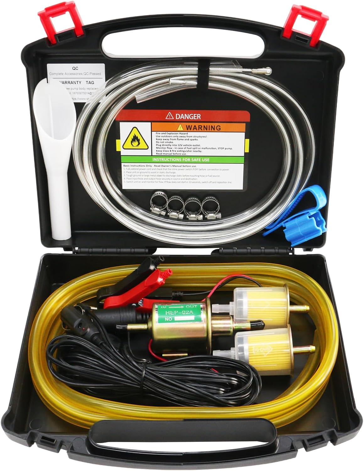 MILADO 12V Fuel Transfer Pump Kit - Moves 30 Gal/Hr, Ideal for Vehicles & Boats