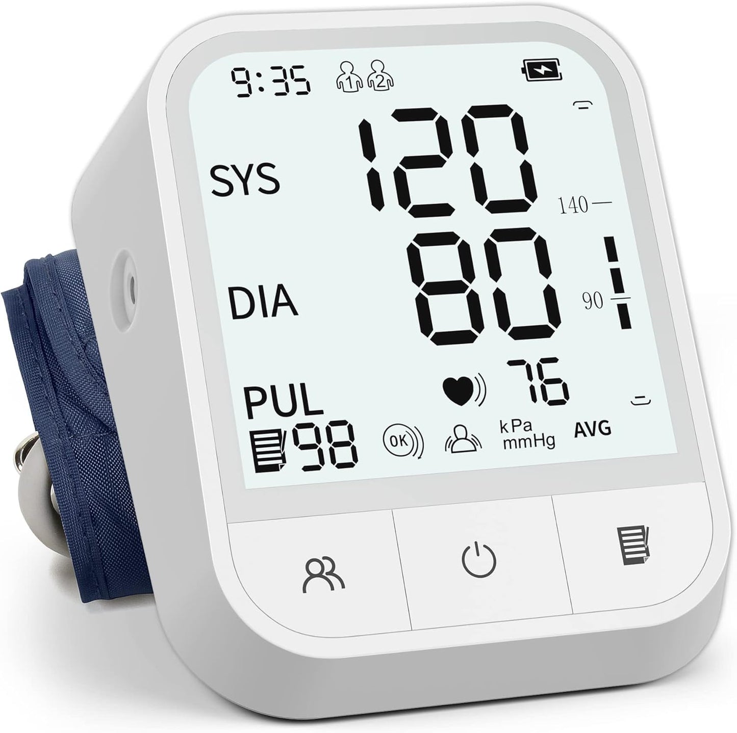 Abesee Digital BP Monitor- Large Display, 2 99 Memory, Adjustable Cuff