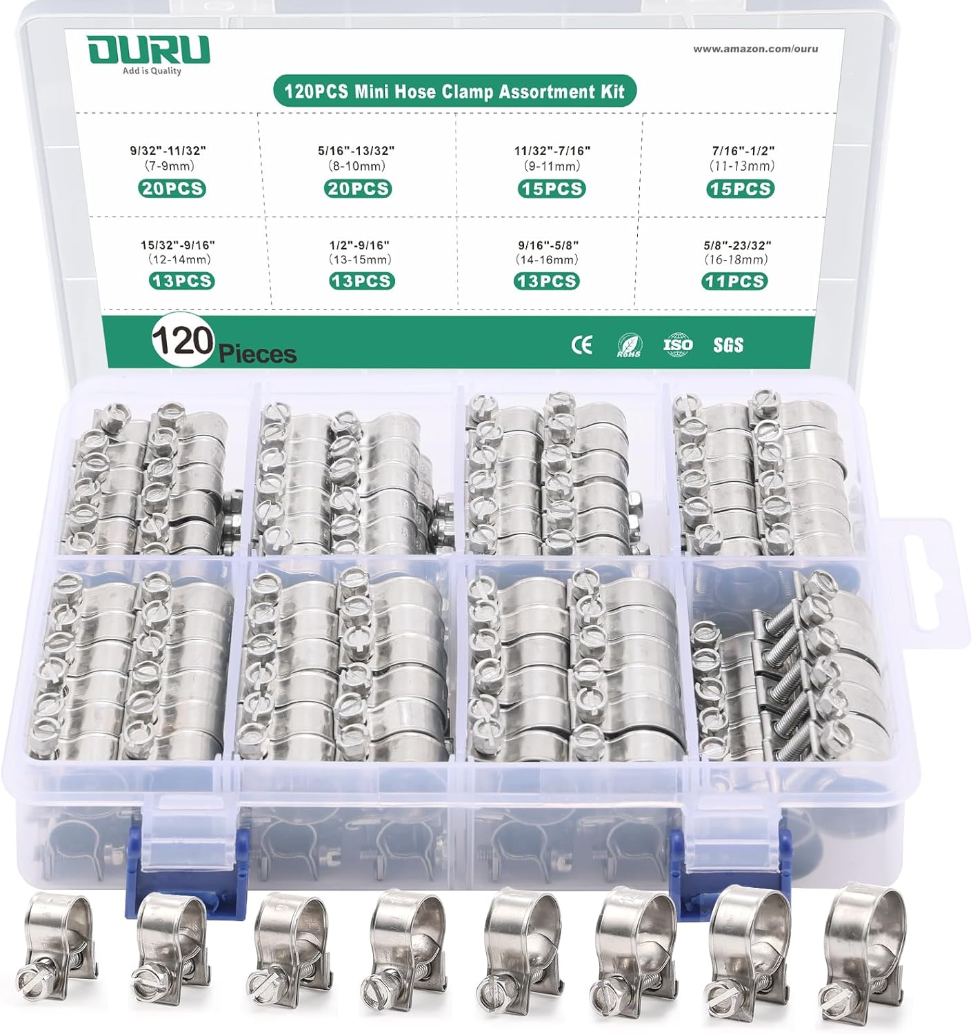 120PCS Fuel Line Clamp Assortment Kit for Automotive Needs