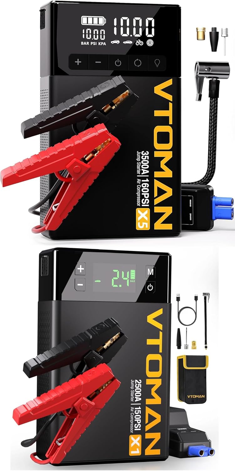 3500A Portable Jump Starter with Air Compressor