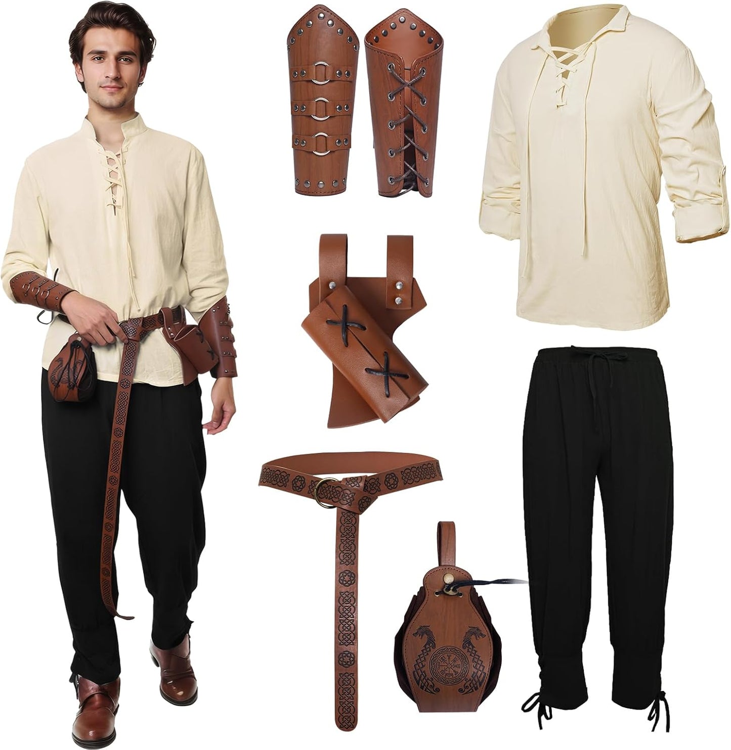 Men's Renaissance Costume Set for Halloween and Cosplay Fun