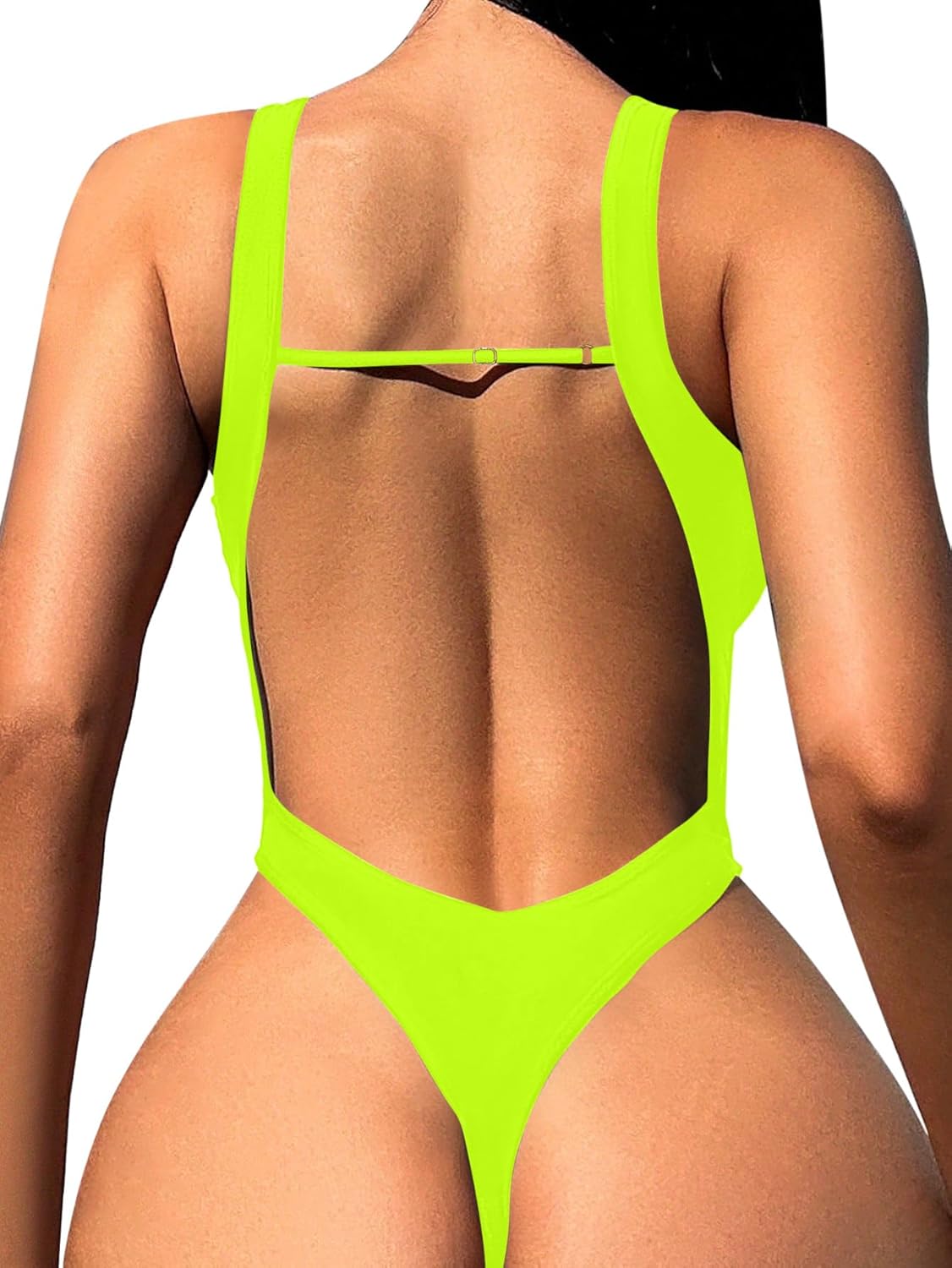Sexy Backless Cheeky High Cut Leg Thong V Neck Swimsuit Review