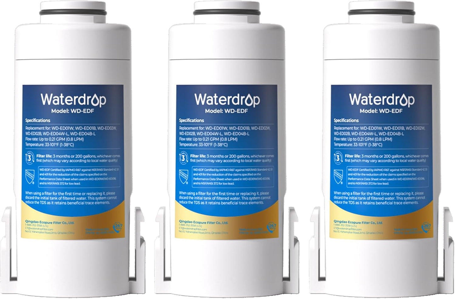 Waterdrop WD-EDF Replacement Filters for Electric Water Pitchers