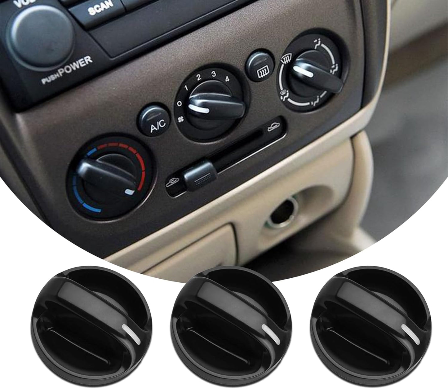 Enhance Control: 3Pc AC Knob Set for Toyota Tundra 00-06