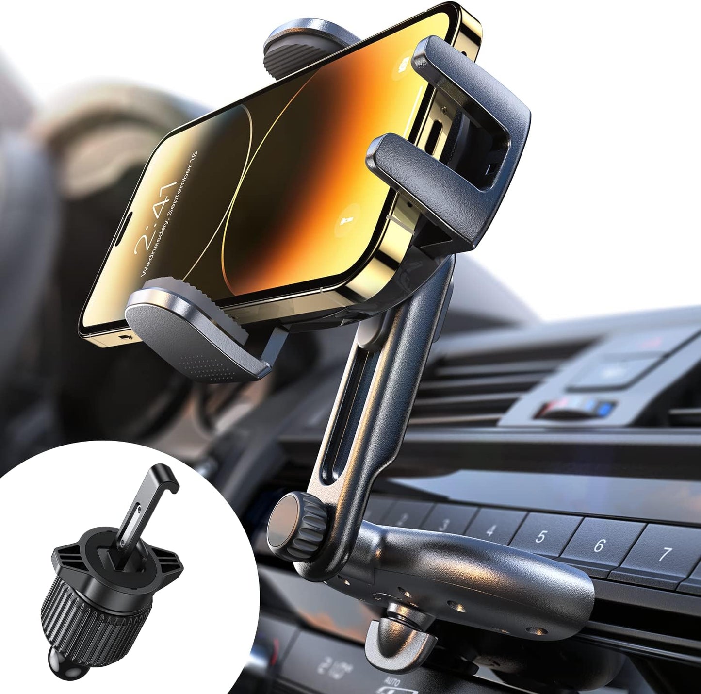 LISEN Sturdy CD Slot Phone Mount - Securely Hold iPhone