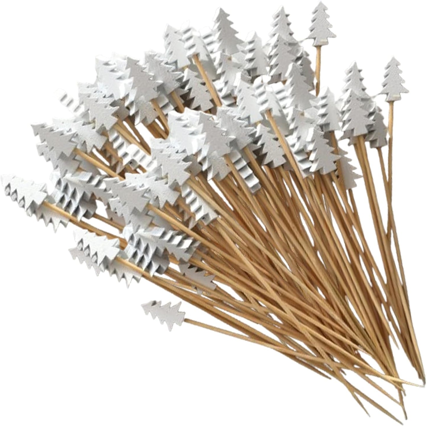 100 Fancy Xmas Tree Cocktail Picks - Festive Appetizer Decor