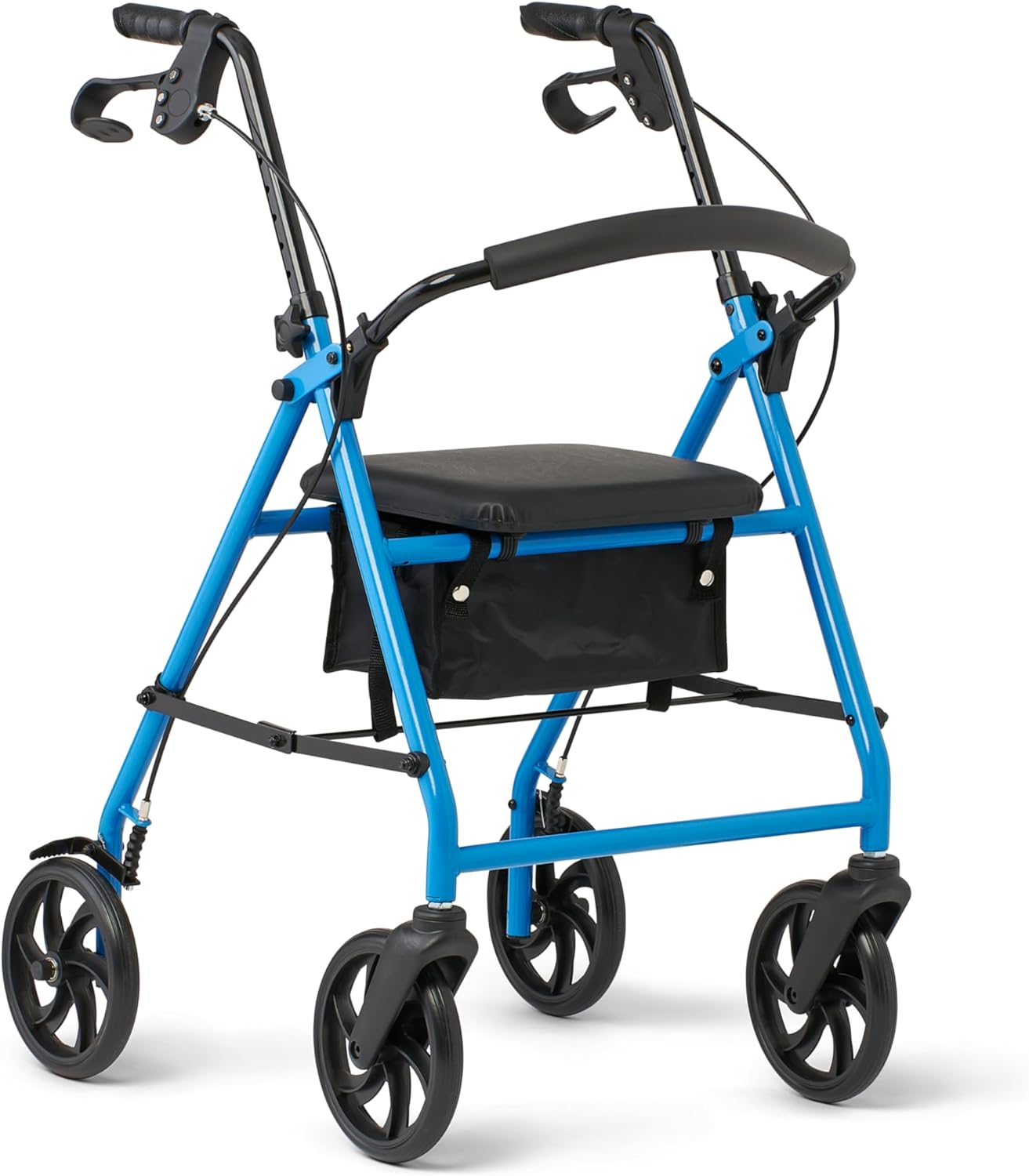 Medline Standard Adult Steel Rollator Walker Aid for Seniors