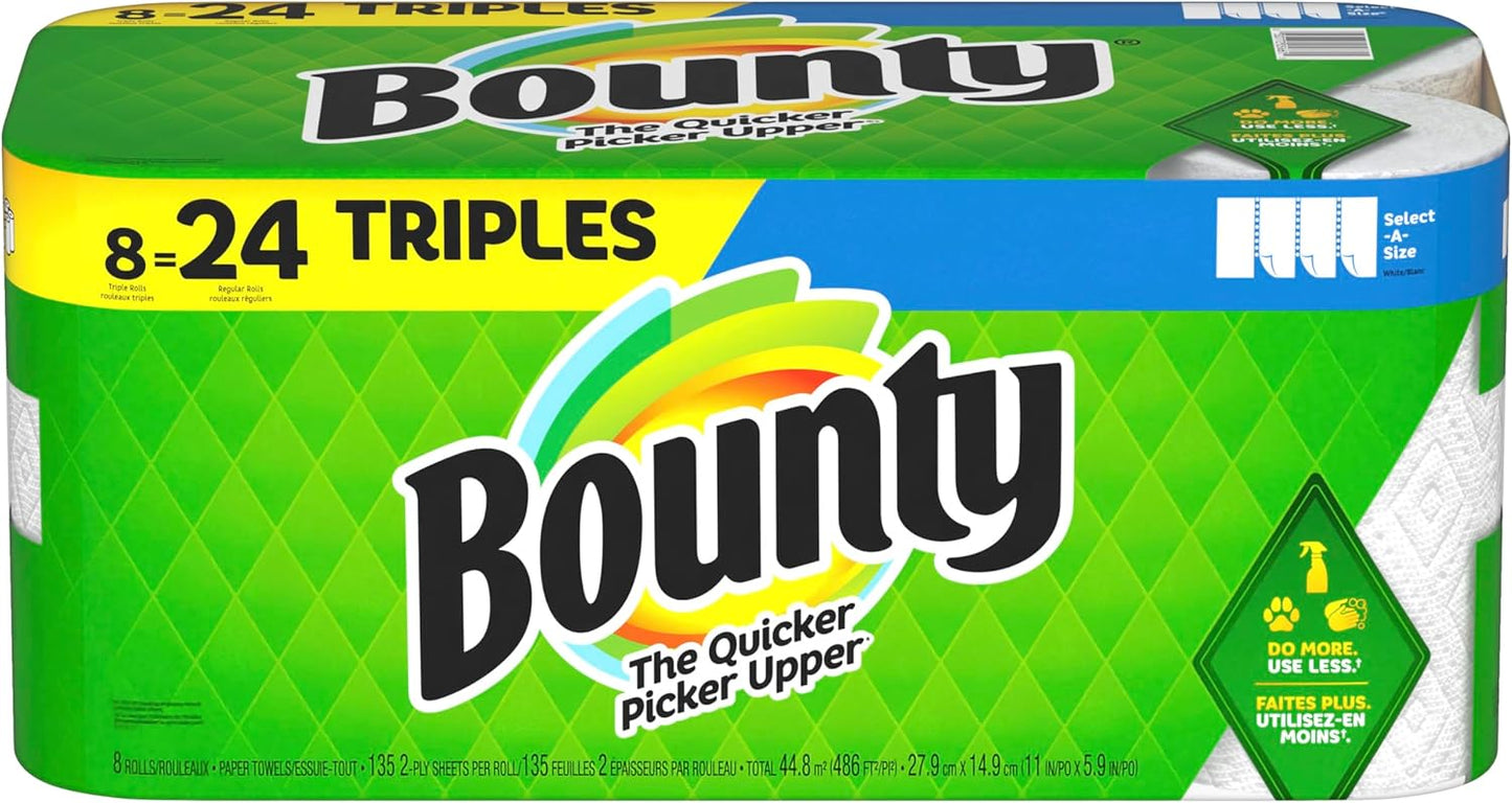 Bounty Select-A-Size Paper Towels for Quick Mess Cleanup