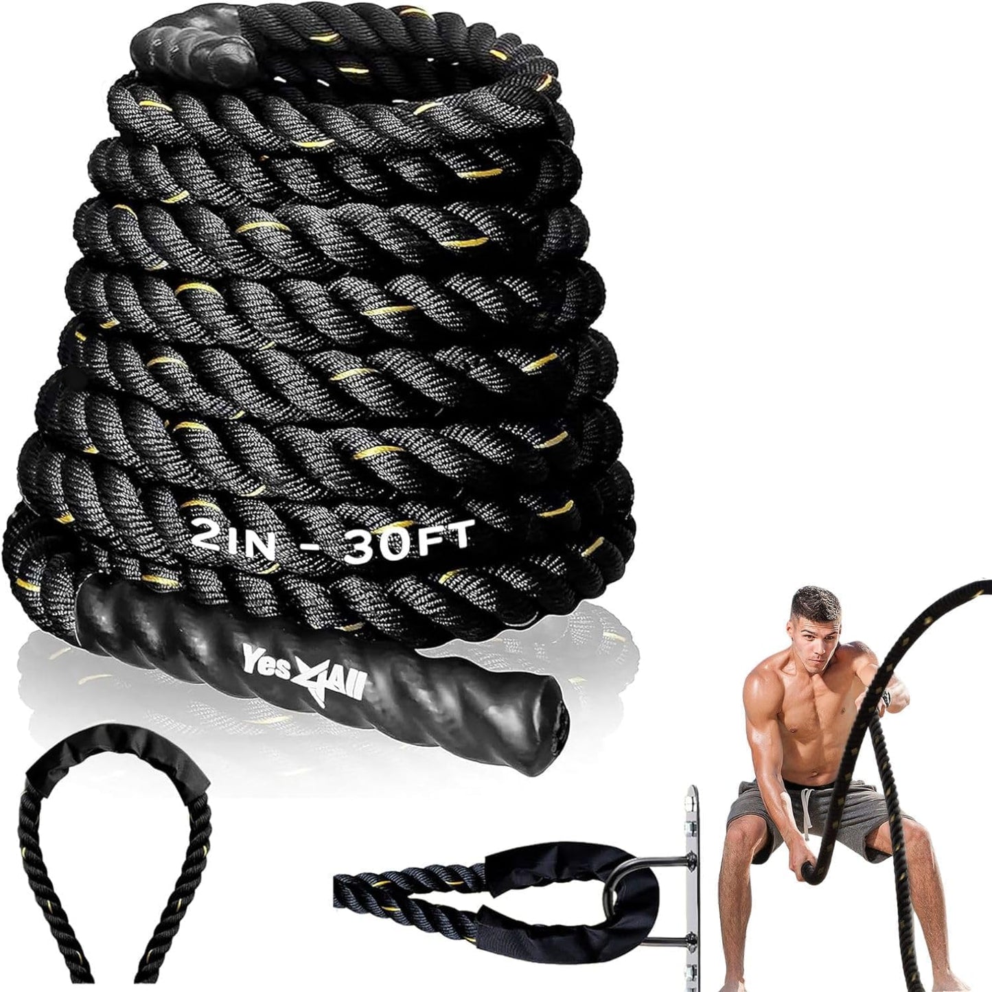 Yes4All Battle Ropes for Cross-Training and Strength Training