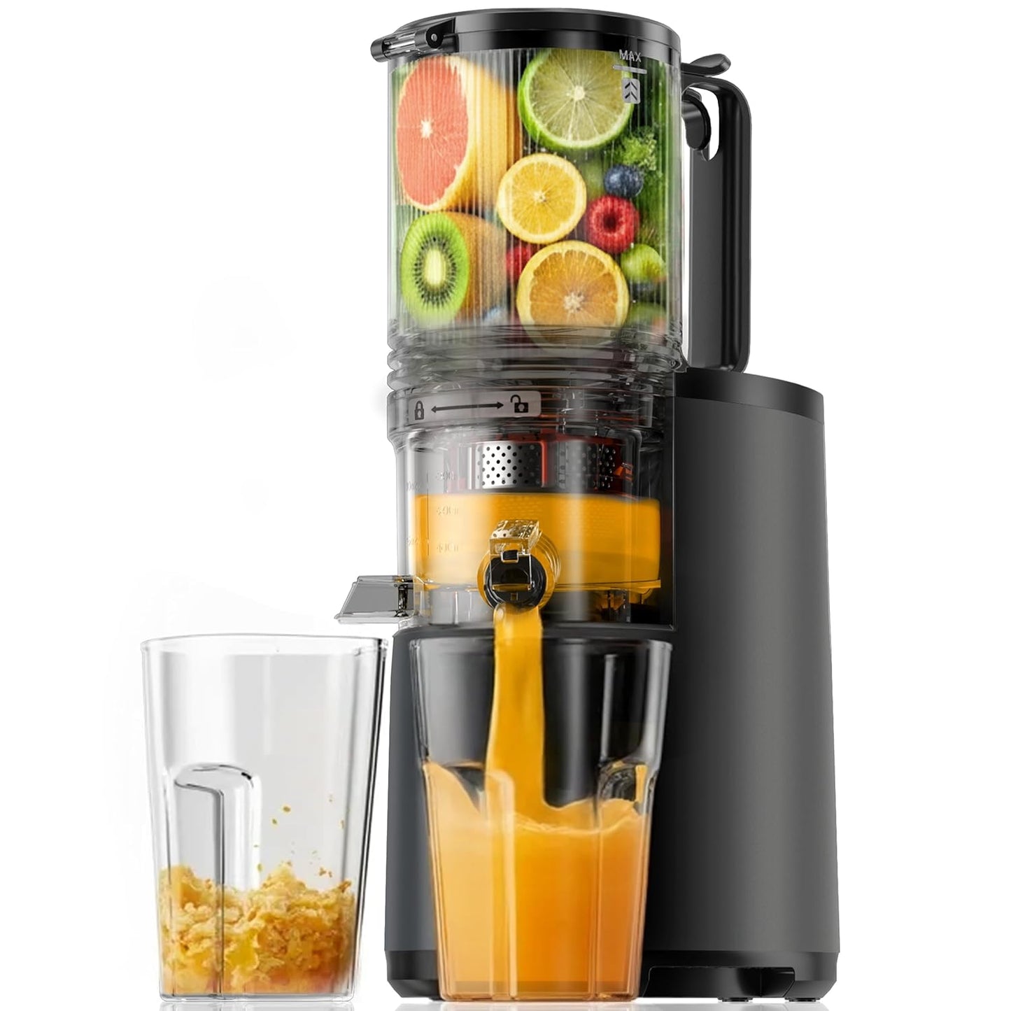 Cold Press Juicer with 5.4in Feed Chute for Whole Fruits