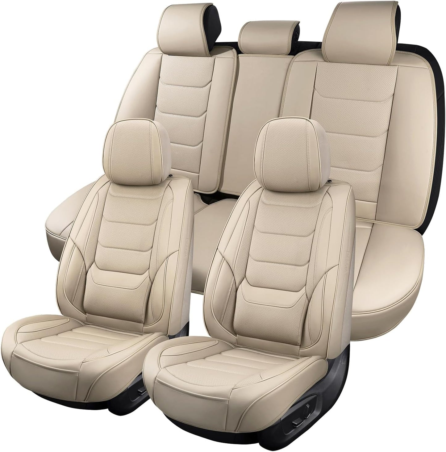 Leather Car Seat Covers Full Set Waterproof Breathable Protectors