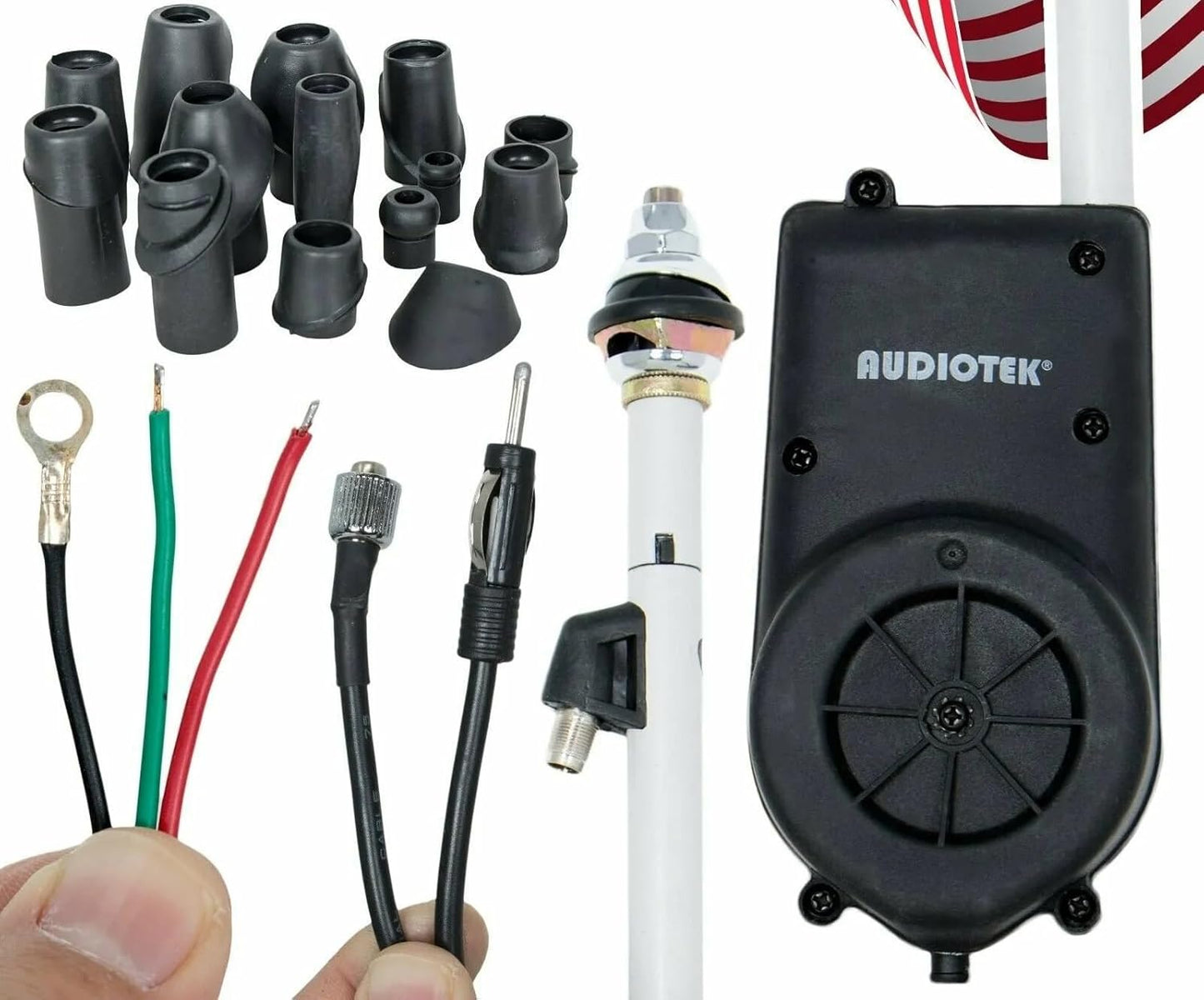 Audiotek Waterproof Universal Electric Power Antenna for Cars
