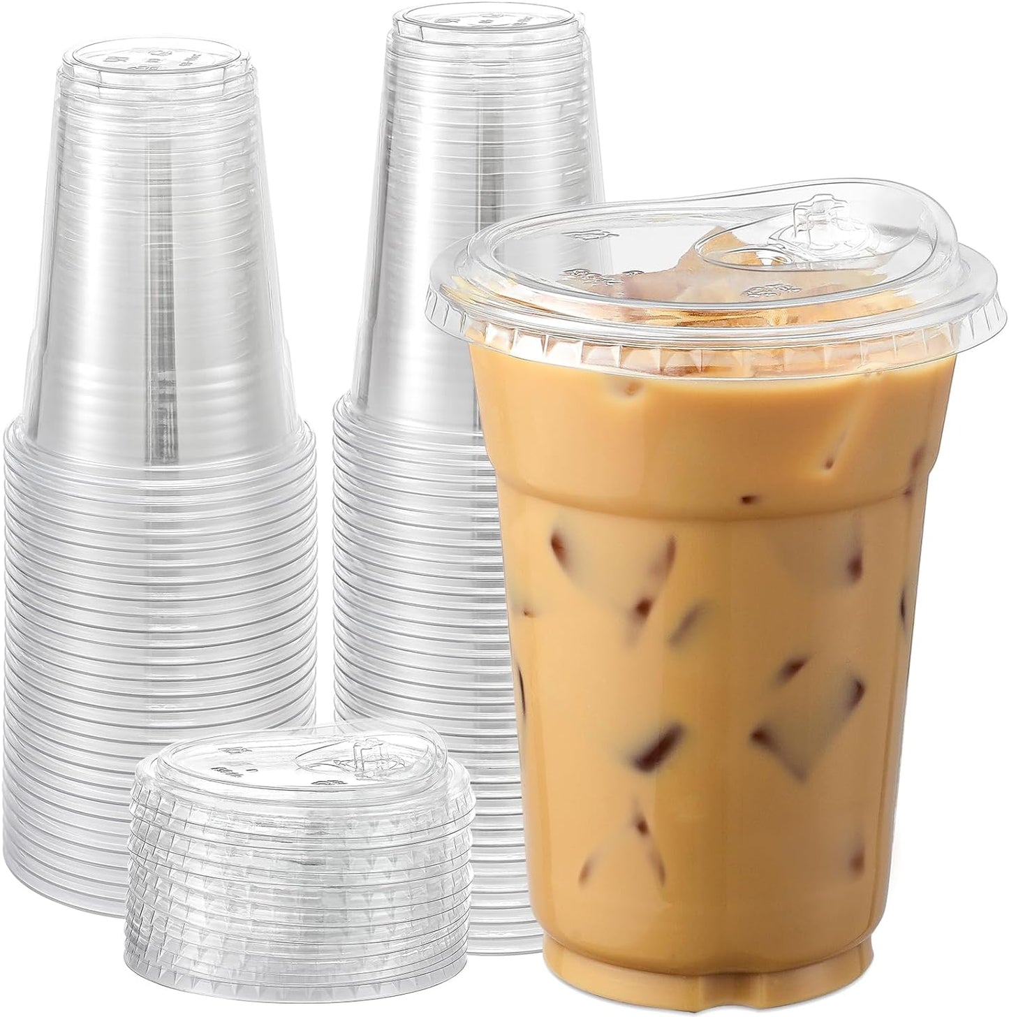 AOZITA 100 Set Clear Plastic Cups - Perfect for Cold Drinks