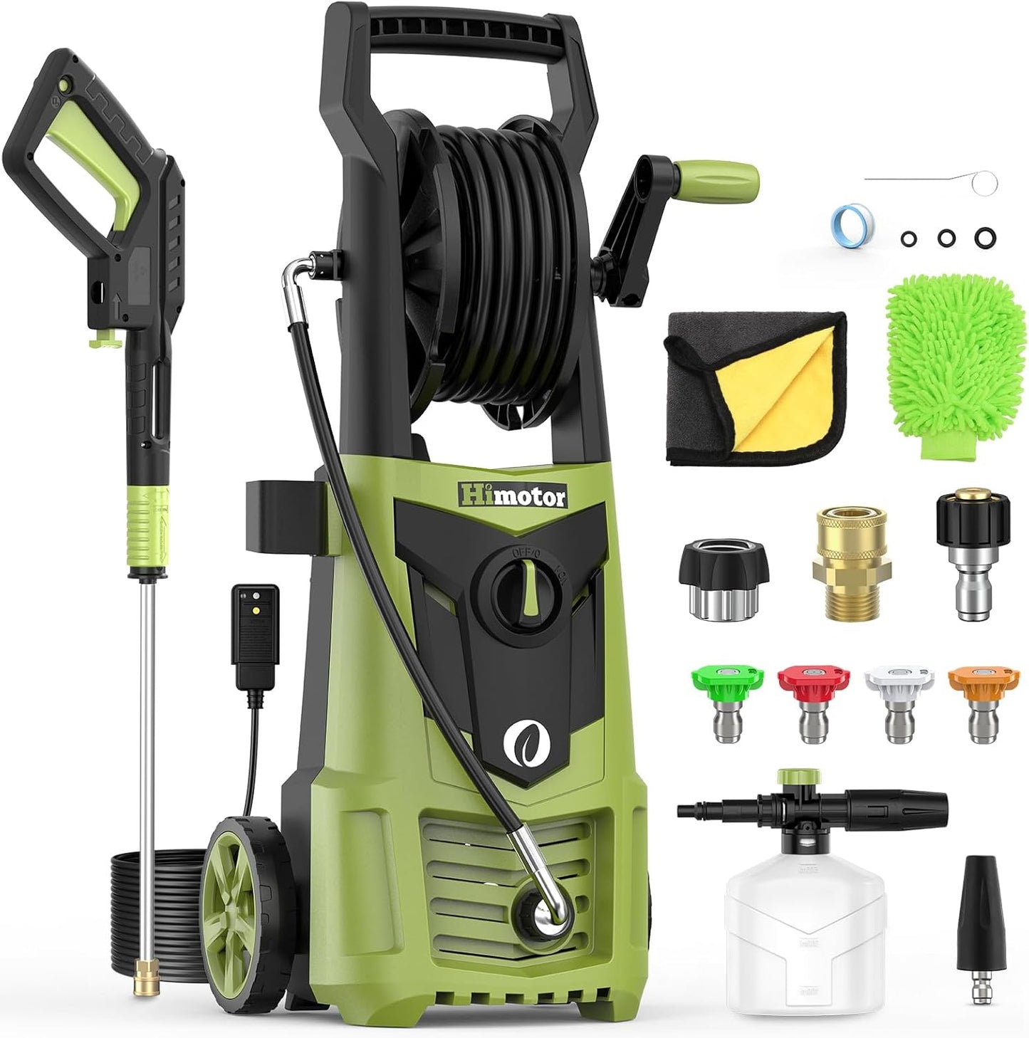 HIMOTOR Electric Power Washer - 4000 PSI High Pressure, 5 Nozzles, Foam Cannon