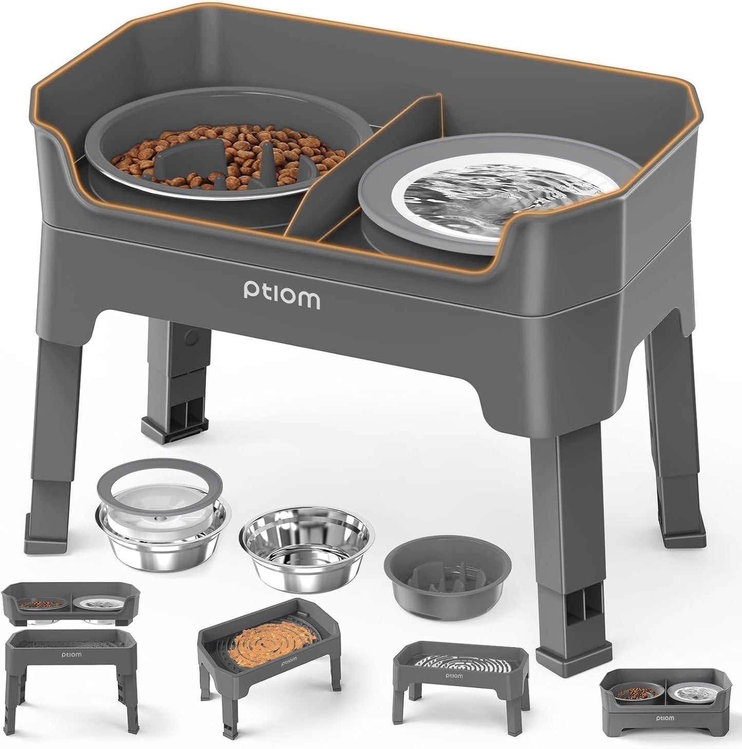 4-in-1 Elevated Slow Feeder Dog Bowls for Healthy Dining
