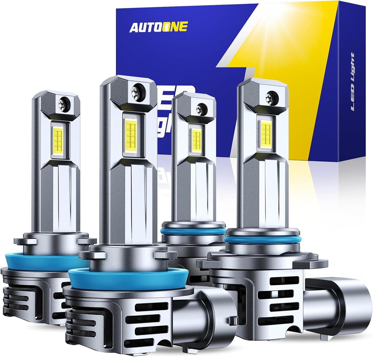 AUTOONE H11 9005 Bulbs Combo: 70,000LM Super Bright Lights