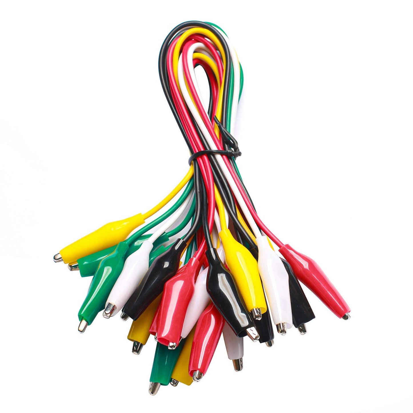WGGE Test Lead Set with Alligator Clips - 10 Pieces, 5 Colors, 20.5 inches, 22 AWG