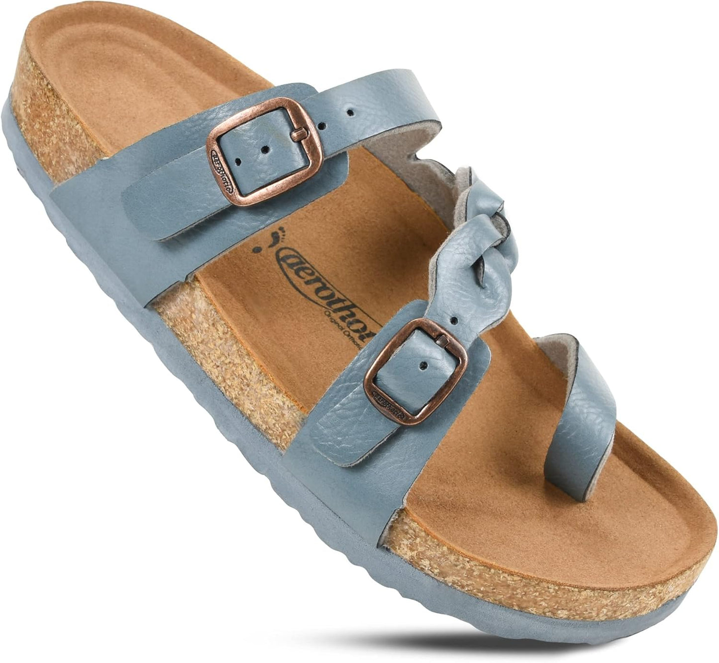Comfy Memory Foam Cork Sandals for Women with Arch Support