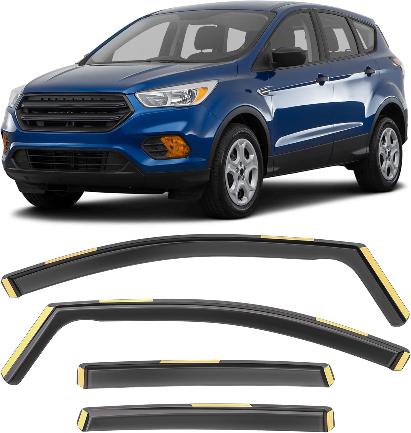 Shatterproof in-Channel Window Rain Guards for Ford Escape
