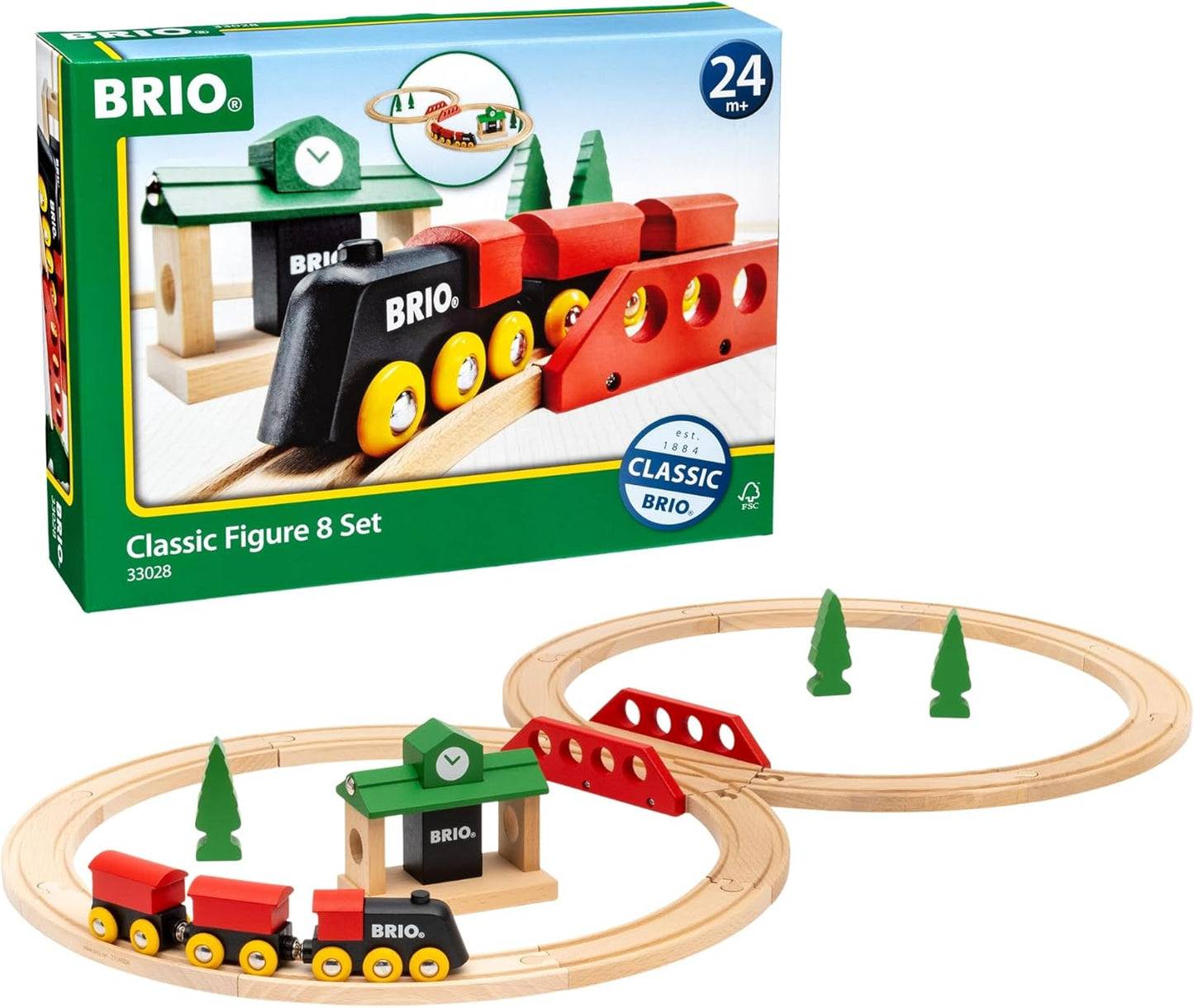 BRIO Classic Figure 8 Set - 22-Piece Wooden Train Adventure