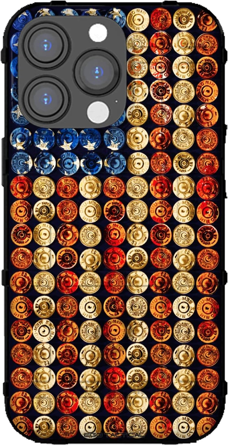 EGO TACTICAL Rugged Shield Case for iPhone 14 Pro Max - USA Flag