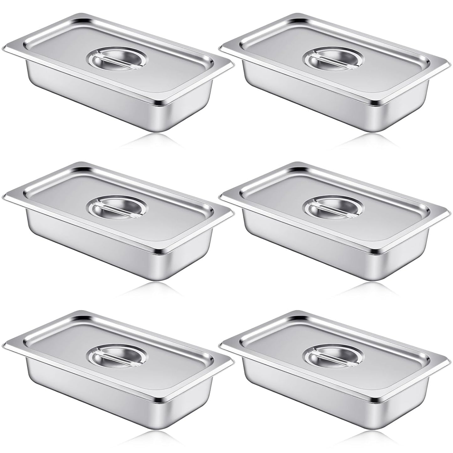 Mifoci Stainless Steel Steam Table Pan with Lid for Catering