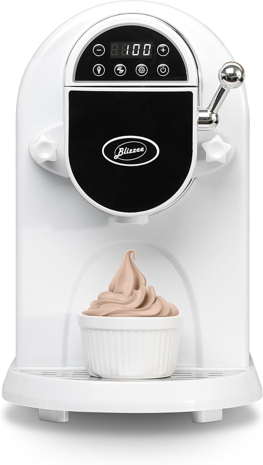 Soft Serve Ice Cream Machine with Built-In Compressor for Home