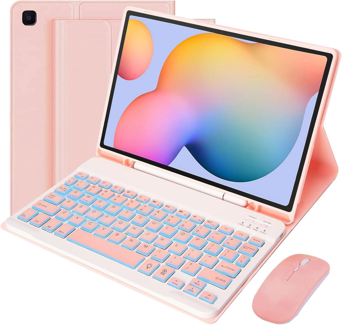 Keyboard Case with Mouse for Samsung Galaxy Tab S6 Lite 10.4 in Pink