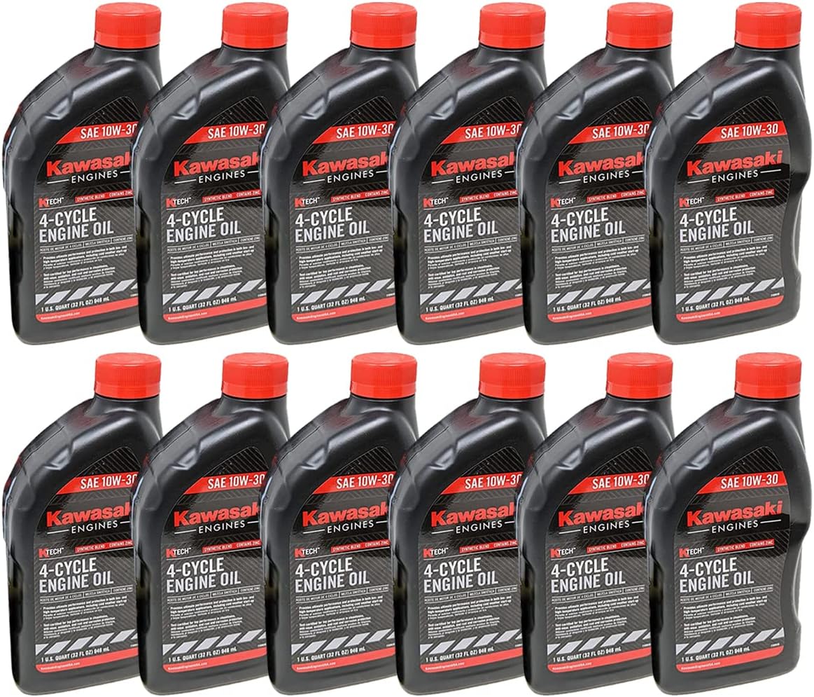 Kawasaki 4 Cycle Engine Oil 12PK Quart Genuine OEM 10W-30