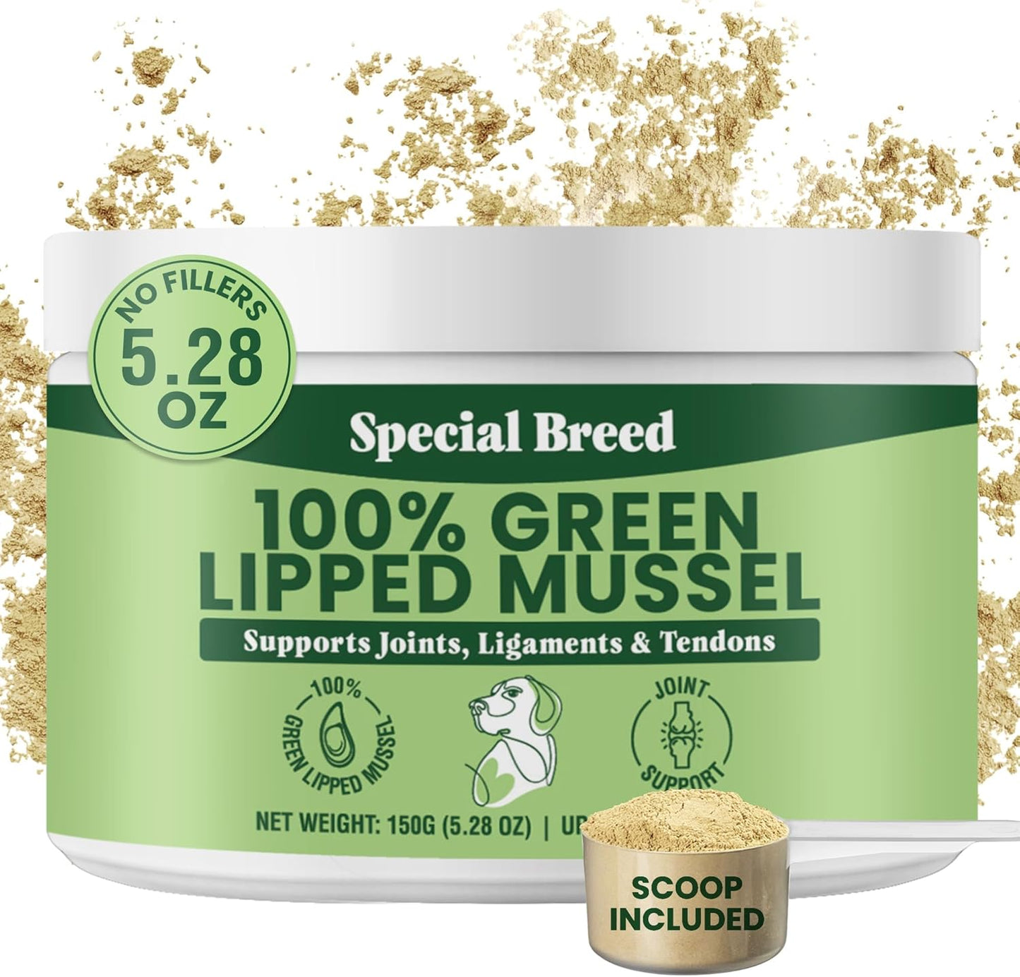 Green Lipped Mussel Powder for Dogs & Cats - Natural Joint Aid