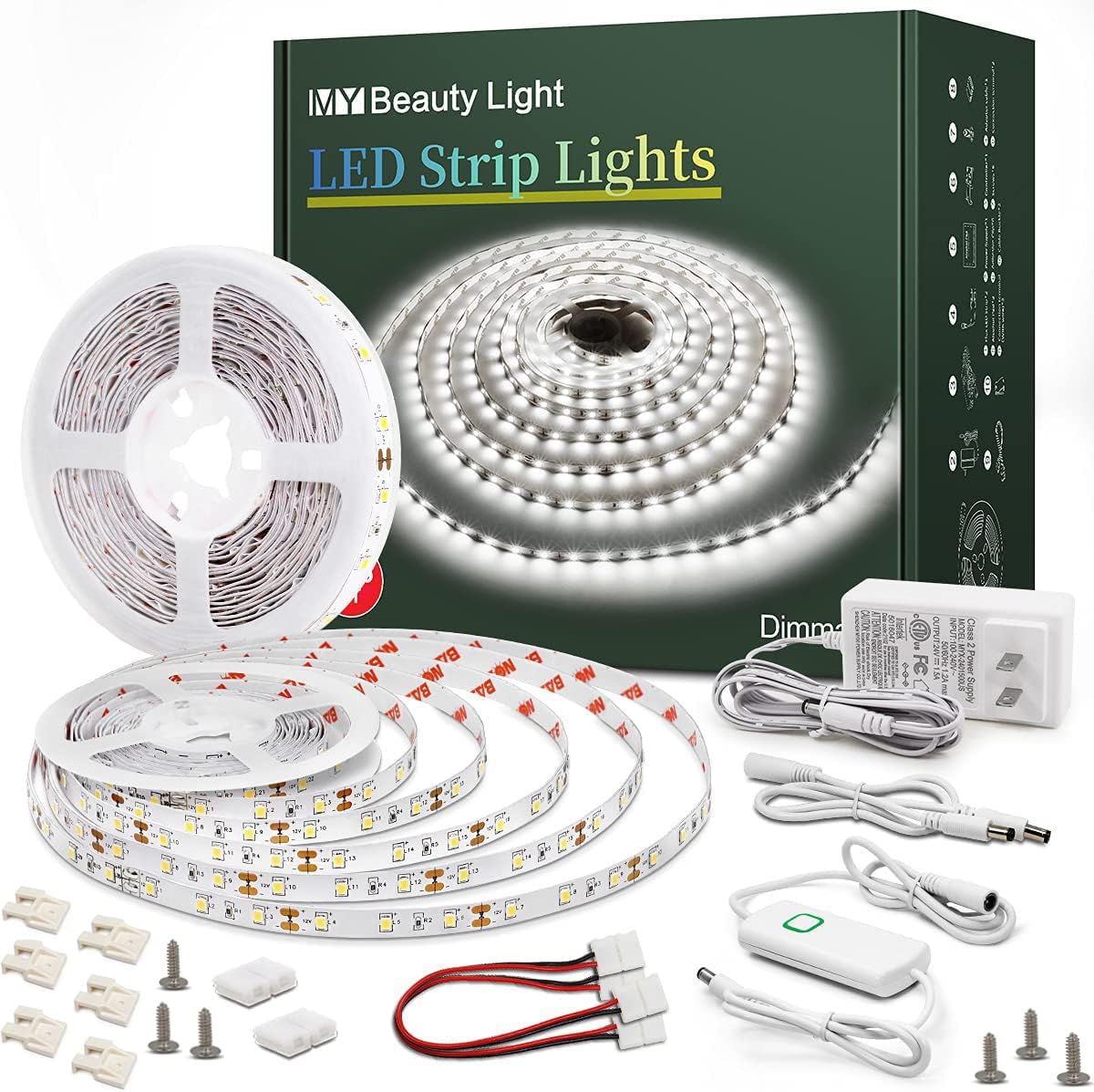 Dimmable Led Strip Lights 65.6ft for Indoor Decor and Mood Lighting