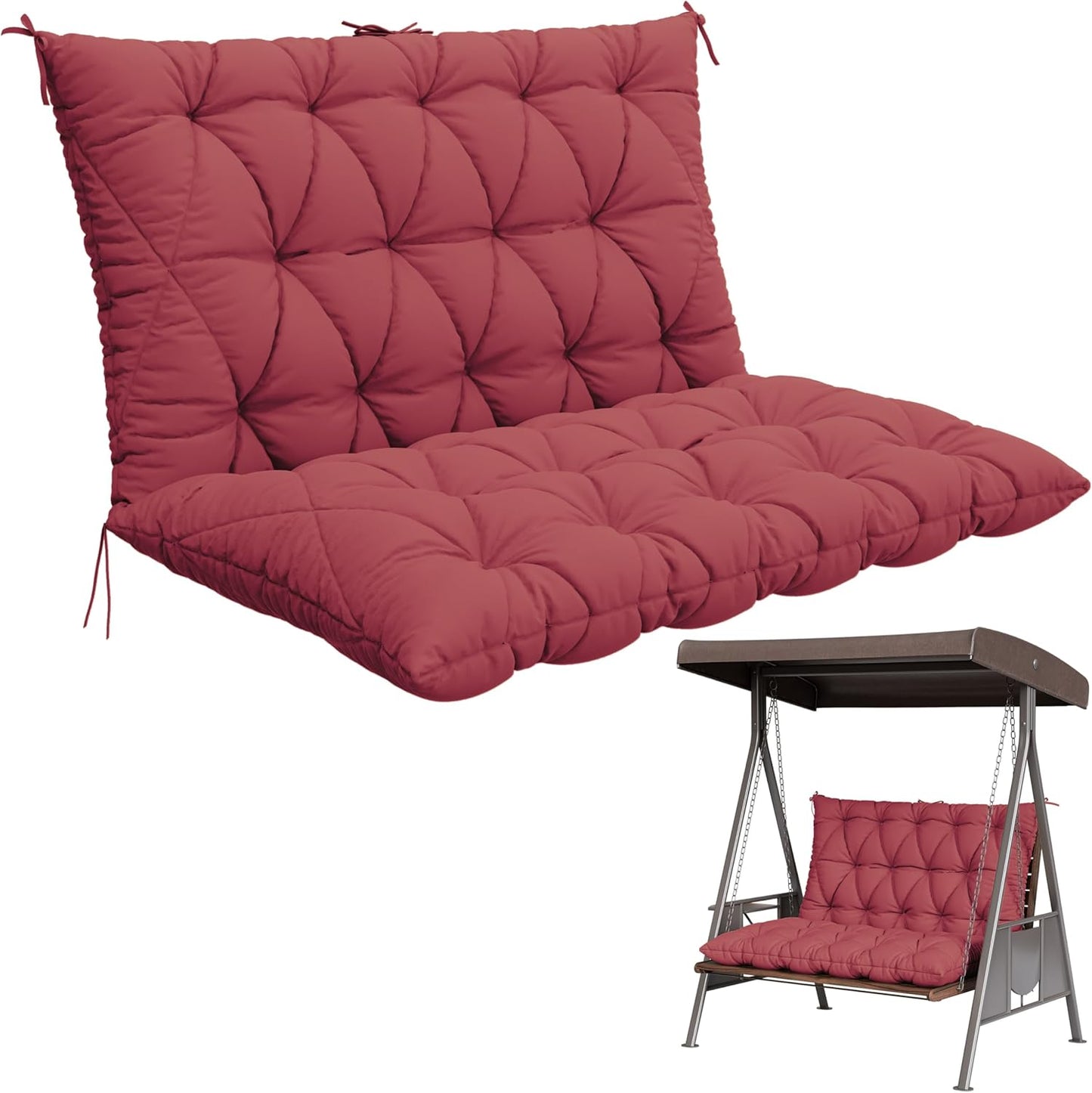 Porch Swing Cushion with Backrest for Outdoor Comfort and Style